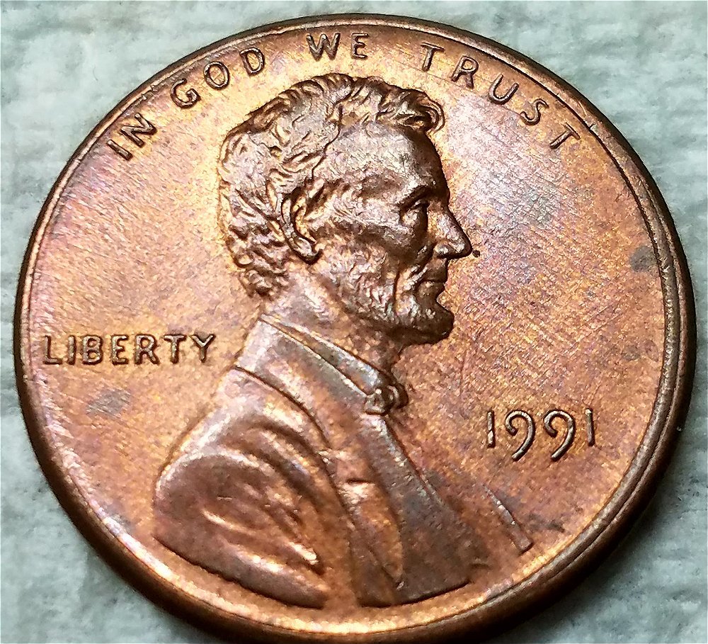 1991-P-Lincoln-Cent-Grease-Filled-Portions-Of-Bust-On-Obverse?